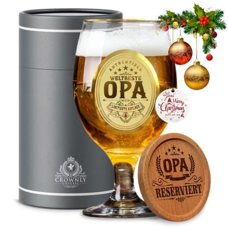 Regalo personalizado para abuelo: Vaso de cerveza Kies®. Ideal para cumpleaños o como regalo especial para hombres, papá. Calendario de Adviento con cerveza.