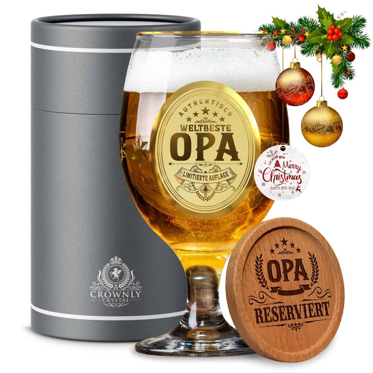 Kies® Regalo para abuelo, vaso de cerveza, regalos de cumpleaños, regalos personalizados, regalos para hombres, papá, regalo personalizado para cumpleaños, calendario de Adviento, cerveza