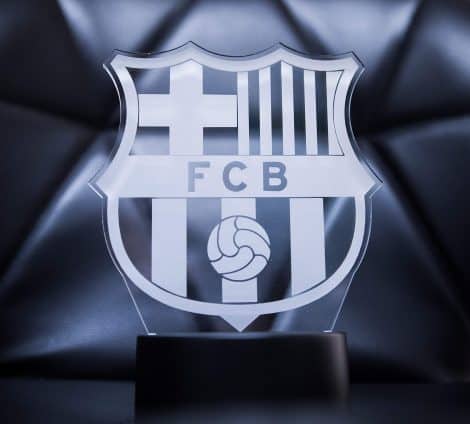 Lámpara 3D Oficial del Escudo del FC Barcelona, accesorio original del 2019-2020. El mejor regalo para los fans del Barça. Ideal para decorar el hogar.