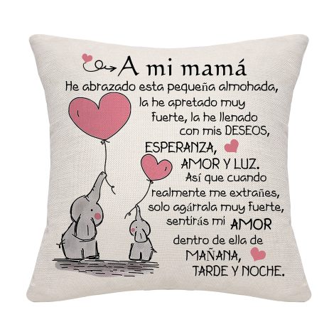 Regalo de Cumpleaños para Mamá: Funda de Cojín Bommex, ideal para el Día de la Madre.