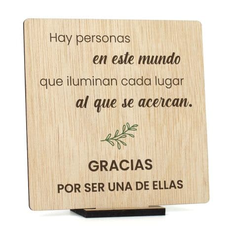 Regalos CONTRAXT para expresar gratitud a seres queridos. Originales: Tarjeta agradecimiento en madera cumpleaños amigo/a hombre/mujer, tarjetas de agradecimiento (Gracias).