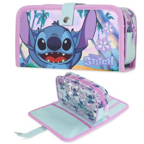 Neceser de maquillaje Lilo y Stitch, ideal para mujer o niña, perfecto para viajes.