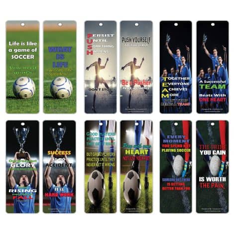 Fútbol motivación en Creanoso (temático) – Marcadores (12 Pack) para regalos inspiradores a fans adultos, hombres y mujeres.