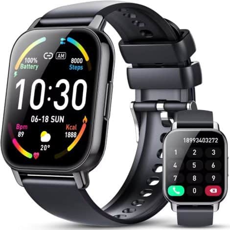 Reloj Inteligente para Hombre y Mujer con llamadas bluetooth, 112 modos deportivos, pulsómetro, monitor de sueño y podómetro, IP68.