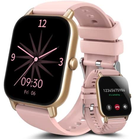 Reloj inteligente Aptkdoe Mujer 2023, llamadas Bluetooth, control sueño, podómetro, pulsómetro, actividad deportiva. Impermeable IP68. Android/iOS. Rosa.