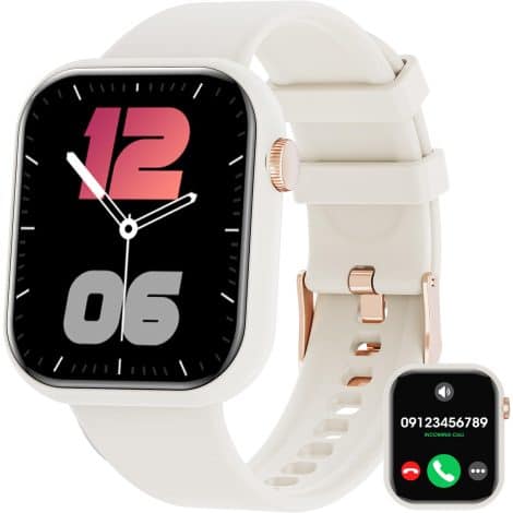 Reloj inteligente Mingtawn para hombre y mujer, Smartwatch Bluetooth con llamadas, pulsómetro y más. Ideal para Android e iOS.