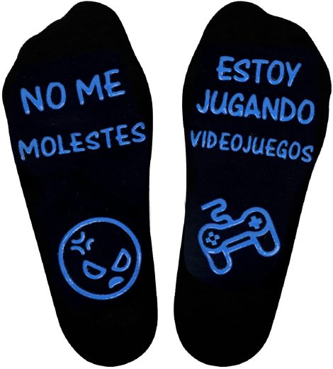 Calcetines ANOTION, para jugadores, divertidos y antideslizantes. ¡Regalo ideal para los amantes de los videojuegos!