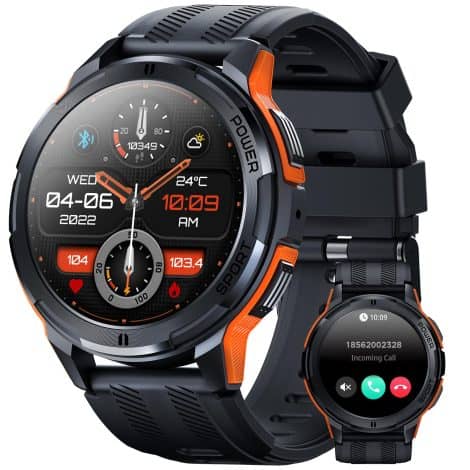 Reloj inteligente LEMFO para hombre, pantalla de 1.43″, llamadas Bluetooth, 120+ modos deportivos, monitor de salud.