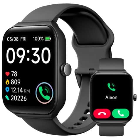 TOOBUR Smartwatch Unisex, Reloj Inteligente con Alexa, Pantalla Sumergible IP68 de 1.95″, Seguimiento de Salud y 100 Deportes, para Android y iOS.