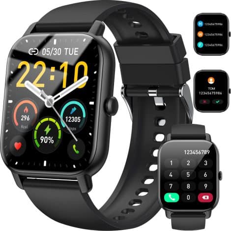 Reloj inteligente Nerunsa para hombre y mujer, con llamadas Bluetooth, monitor de sueño, podómetro. Compatible con Android y iOS.