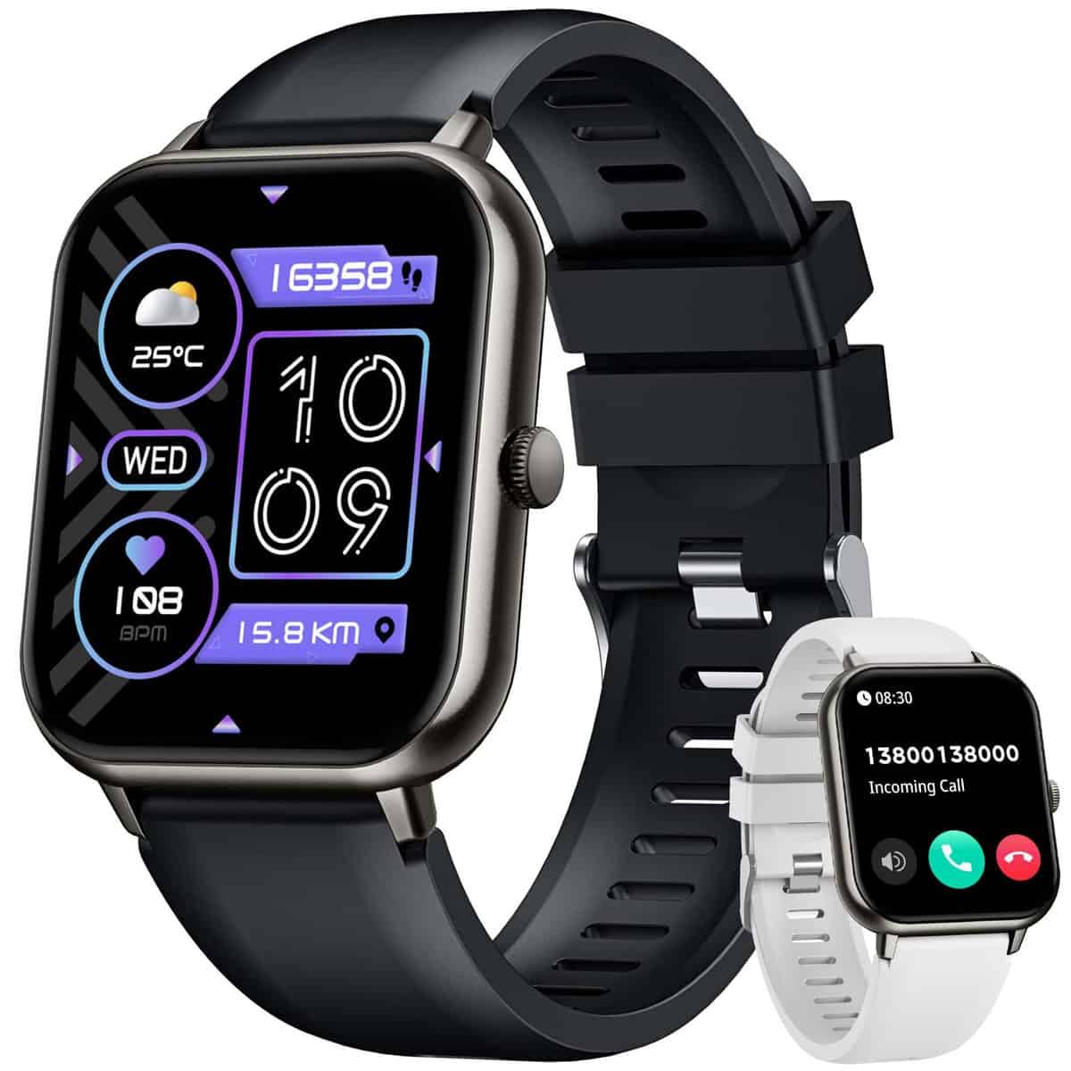 TAOPON Reloj Inteligente Hombre Mujer Smartwatch: 1.83" Smart Watch con Llamadas Bluetooth Relojes Deportivo con Pulsómetro Monitor de Sueño 100+ Modos Deporte Impermeable Pulsera Actividad para Android iOS