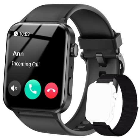 Reloj IOWODO R30Pro para hombre y mujer, smartwatch con llamadas, mensajes de Whatsapp, y Bluetooth 5.0. Ideal para iOS y Android. Disponible en negro.