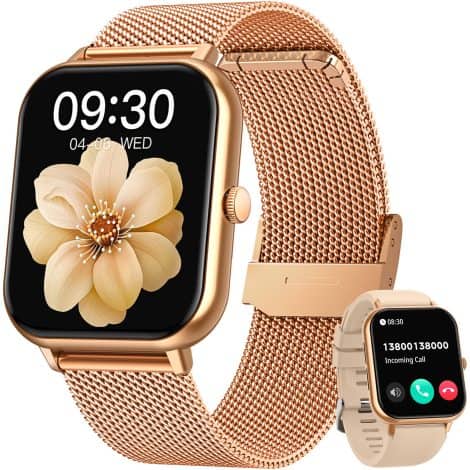 Reloj Inteligente para Mujer con Llamada: Smartwatch con pantalla de 1.83″, podómetro, pulsómetro y 100+ modos deportivos.