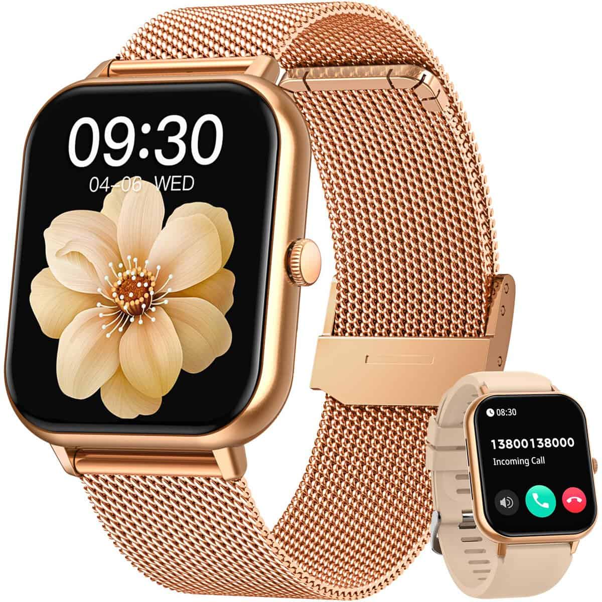 TAOPON Reloj Inteligente Mujer Smartwatch con Llamada: 1.83" Reloj Digital Mujer con Podómetro Caloría Pulsómetro 100+ Modos Deporte Smart Watch Pulsera Actividad Impermeable Reloj Deportivo para Android iOS